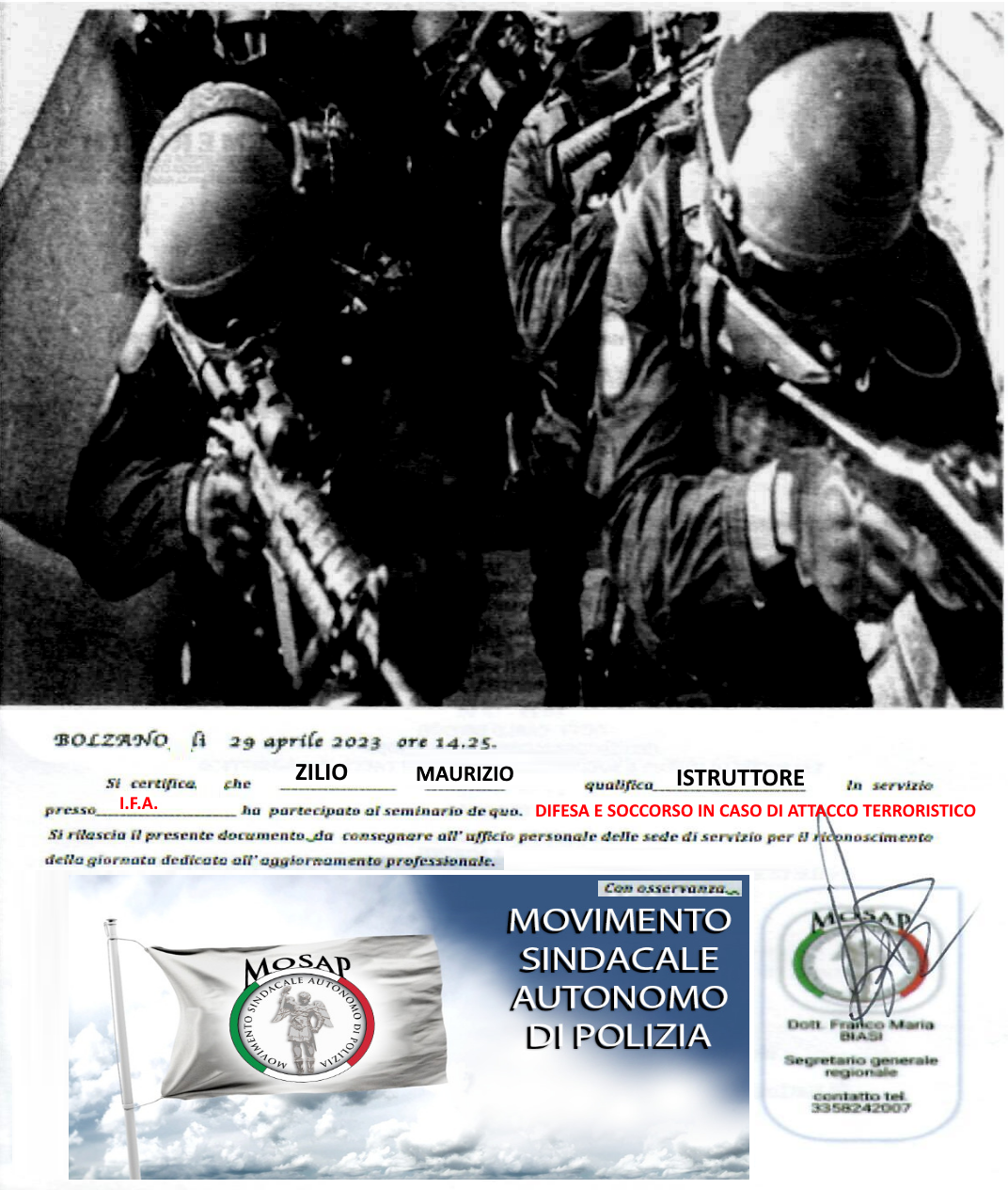 Maurizio Zilio — Difesa e soccorso in caso di attacco terroristico
