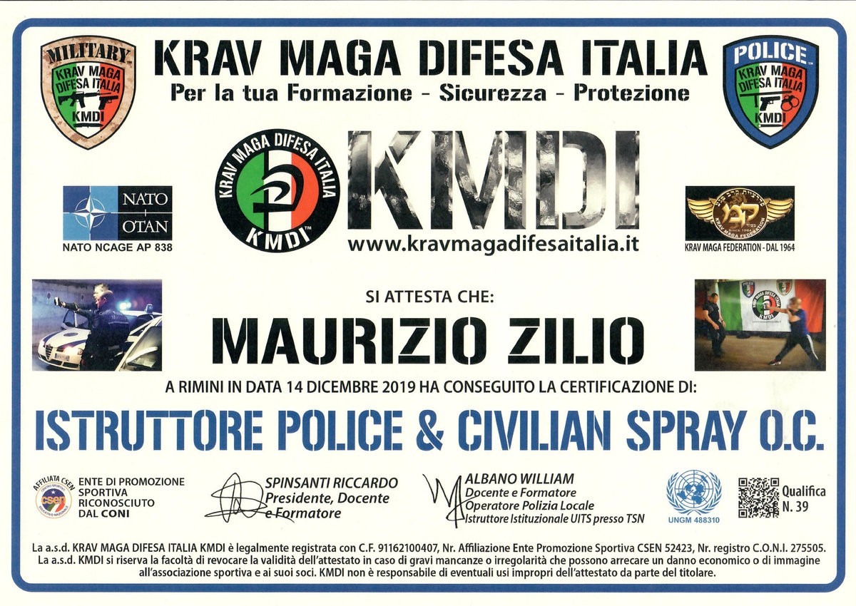 Maurizio Zilio — Istruttore spray O.C.